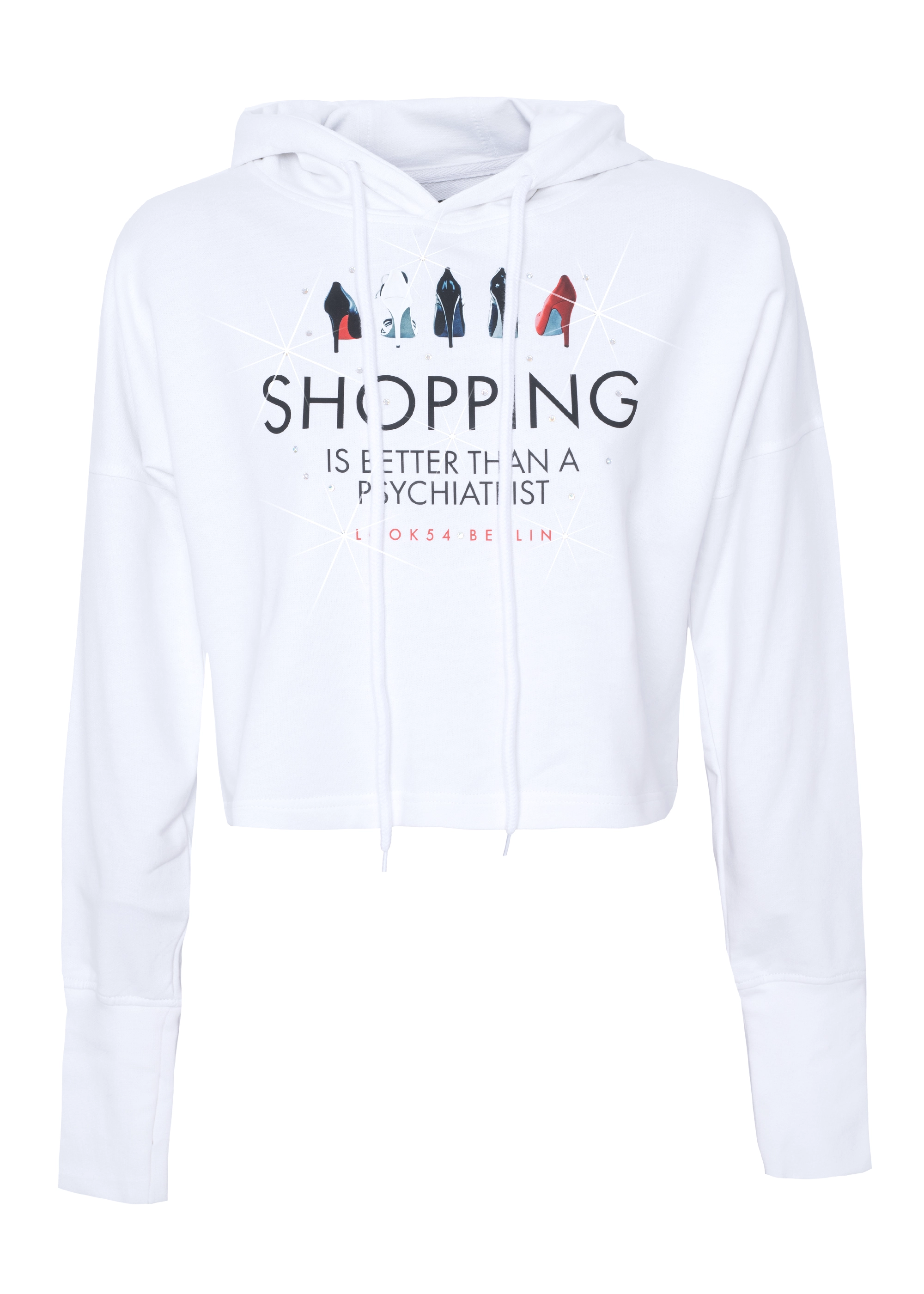 Shopping is better Crop Hoodie